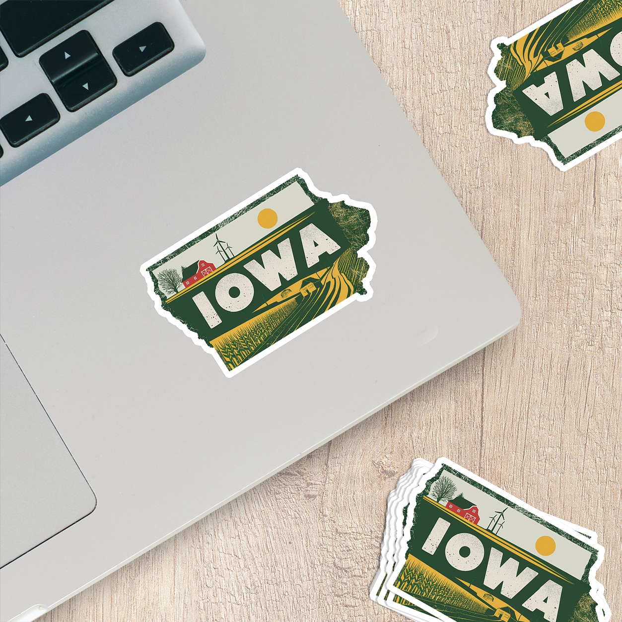 Retro Vinyl State Sticker - Iowa