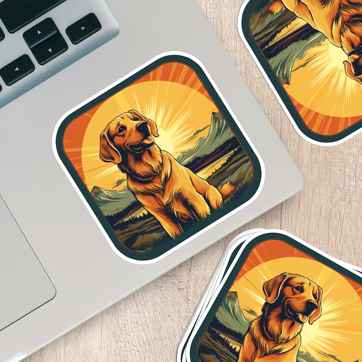 Golden Retriever Vinyl Sticker - Bring Home the Joy of a Golden Friend