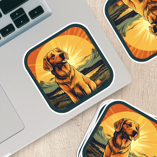 Golden Retriever Vinyl Sticker - Bring Home the Joy of a Golden Friend