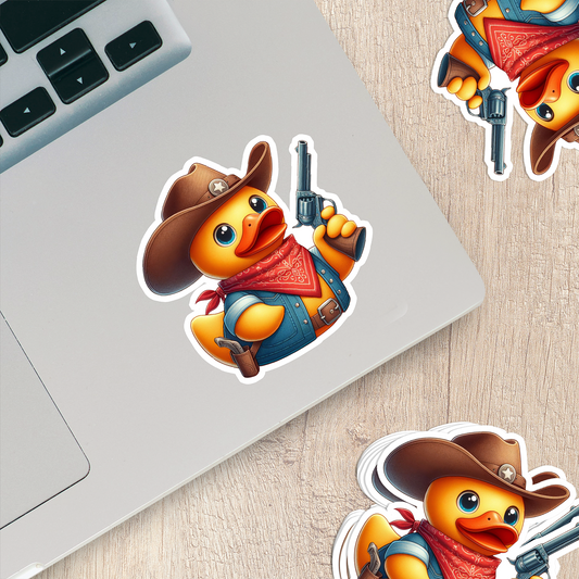 Cowboy Rubber Duck Vinyl Sticker