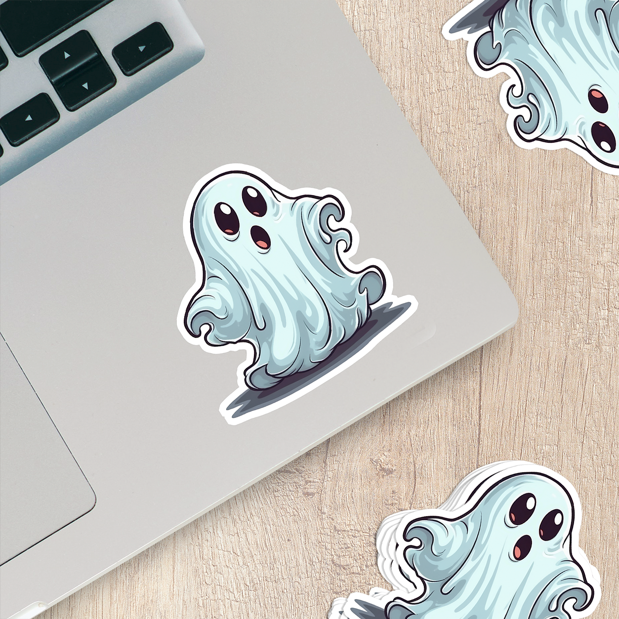 Cute Ghost Vinyl Sticker - Adorable Haunting for Your Gear