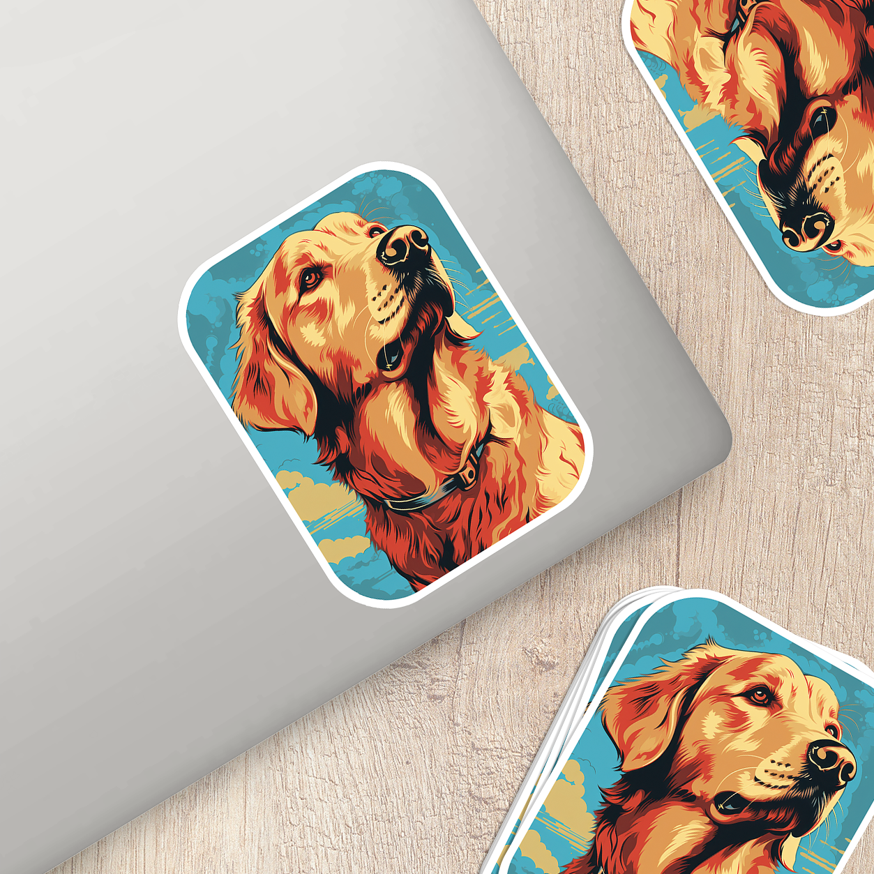 Golden Retriever Vinyl Sticker - Bring Home the Joy of a Golden Friend