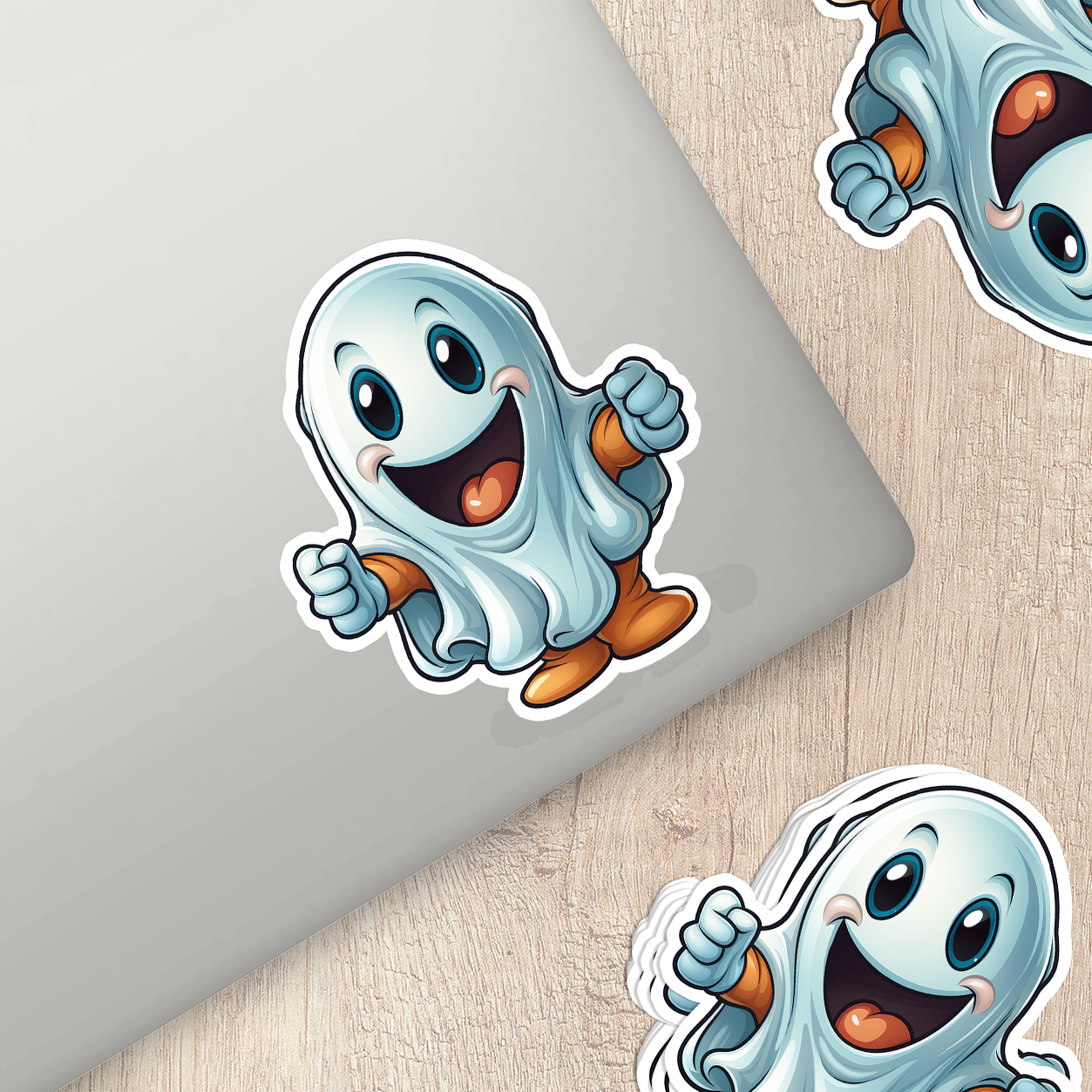 Cute Ghost Vinyl Sticker - Adorable Haunting for Your Gear