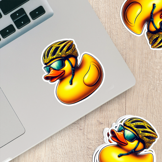 Bicyclist Rubber Duck Vinyl Sticker