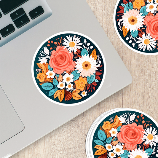 Charming Flower Vinyl Sticker - Blossom Your World with Delight