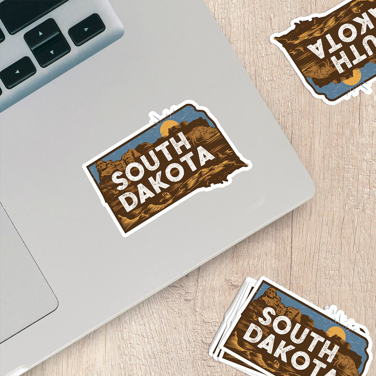 Retro Vinyl State Sticker - South Dakota