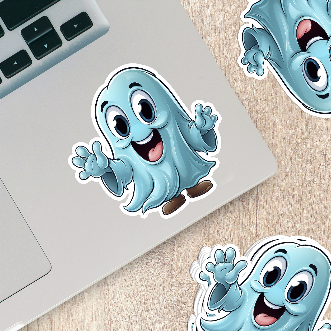 Cute Ghost Vinyl Sticker - Adorable Haunting for Your Gear