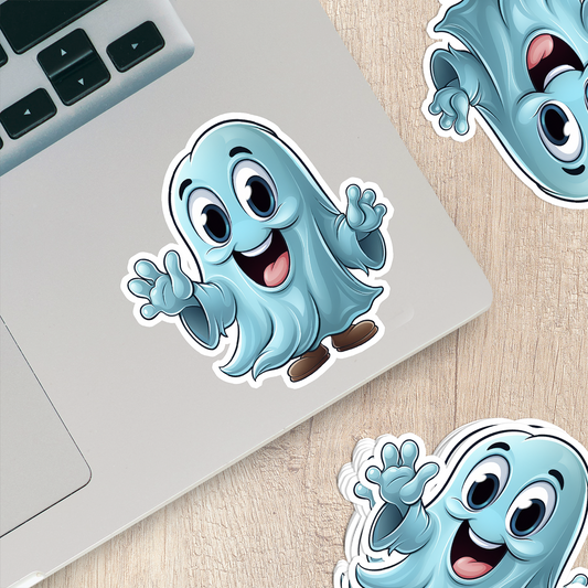 Cute Ghost Vinyl Sticker - Adorable Haunting for Your Gear