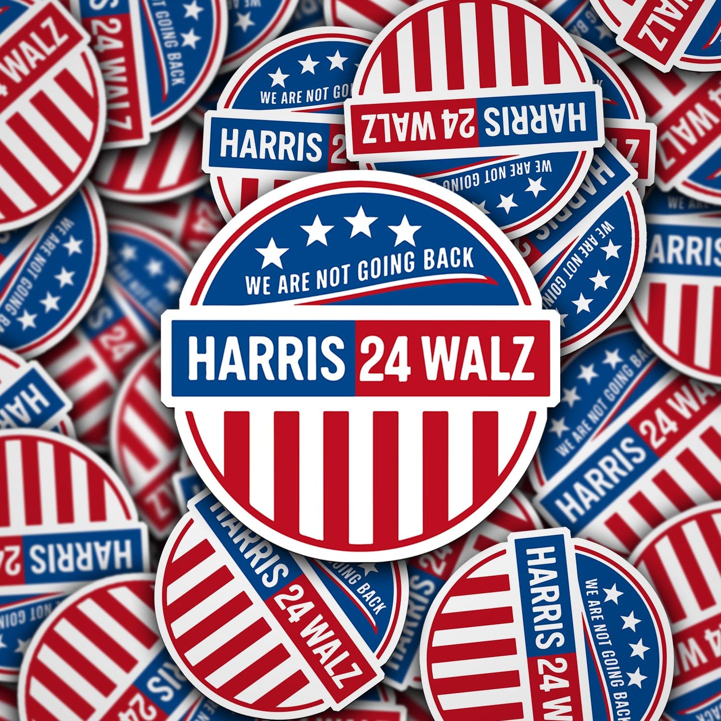 Harris Walz 2024 Vinyl Sticker - We're Not Going Back