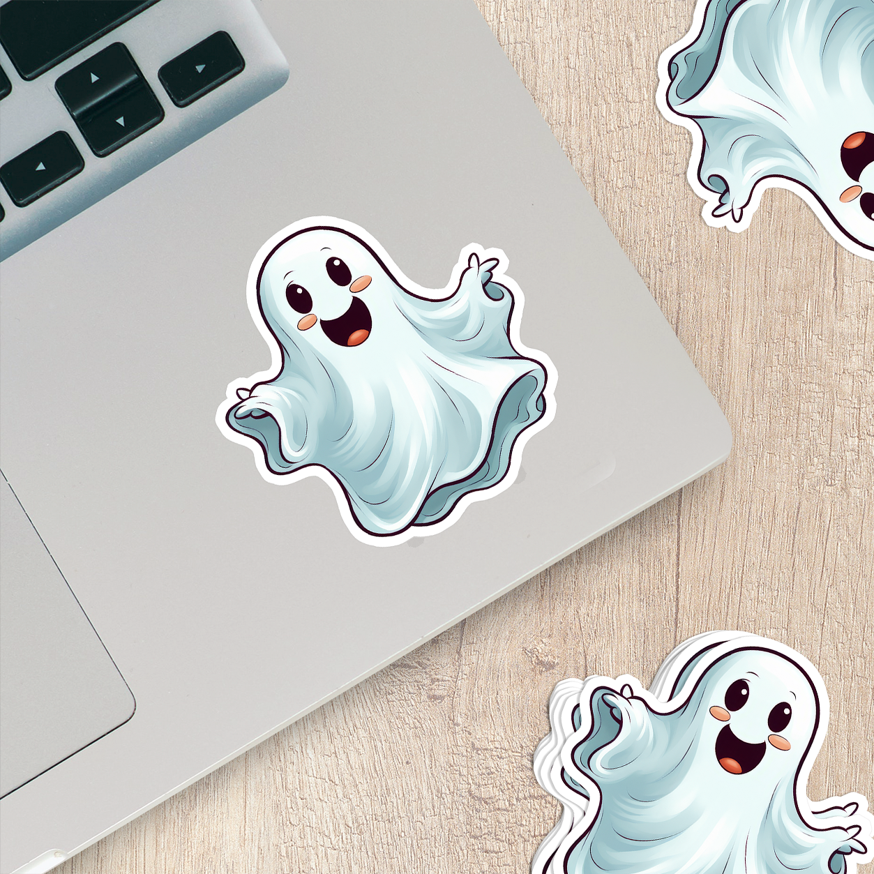 Cute Ghost Vinyl Sticker - Adorable Haunting for Your Gear