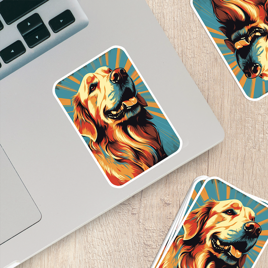 Golden Retriever Vinyl Sticker - Bring Home the Joy of a Golden Friend