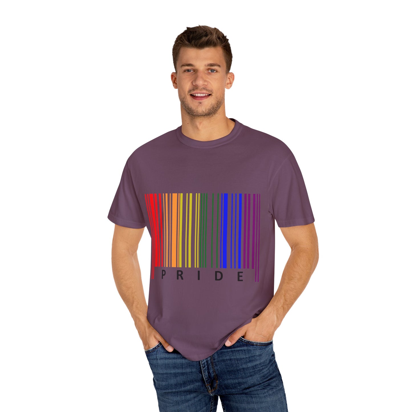 Pride Barcode Unisex Garment-Dyed T-shirt