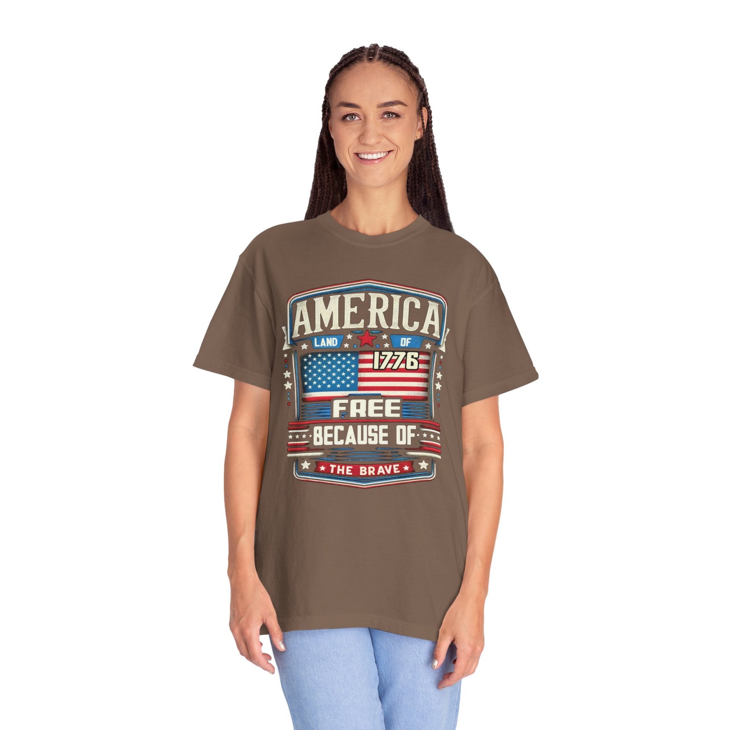 America Land of the Free  Unisex Garment-Dyed T-shirt