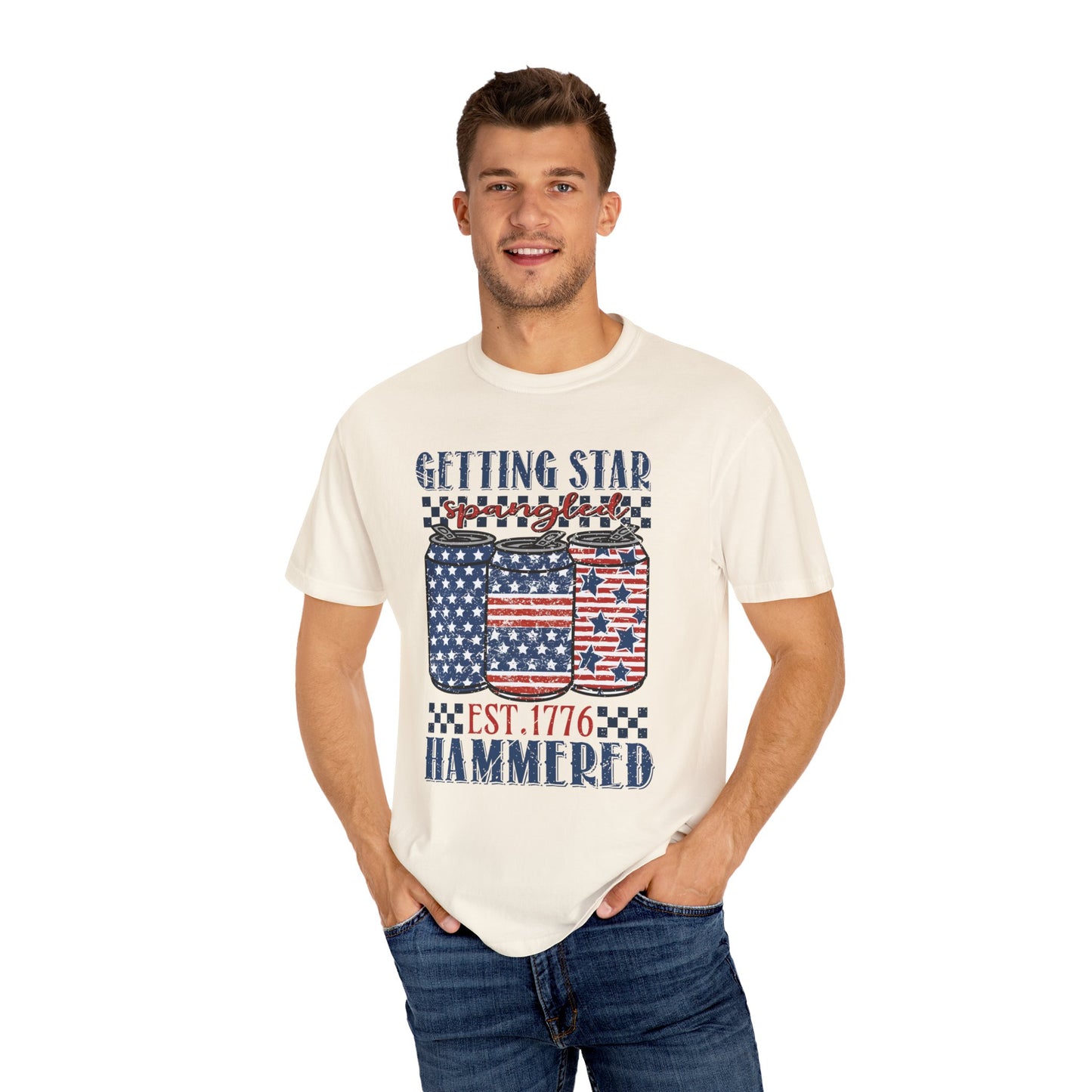 Getting Start Spangled Hammered Unisex Garment-Dyed T-shirt