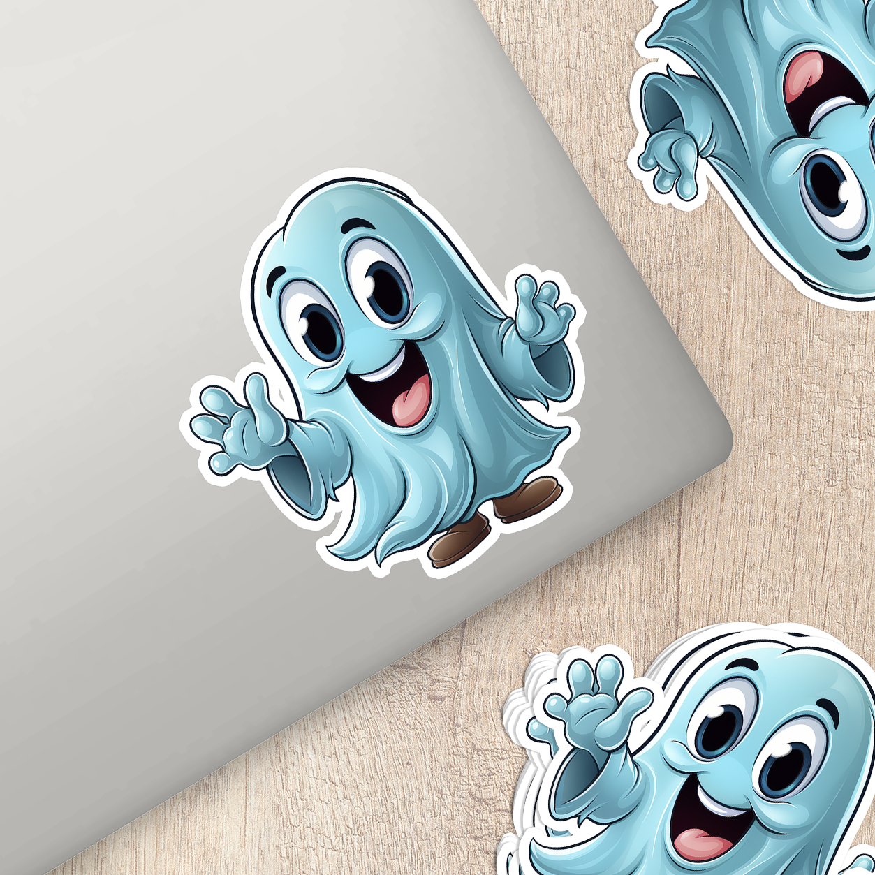 Cute Ghost Vinyl Sticker - Adorable Haunting for Your Gear