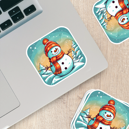 Snowman Vinyl Sticker - Add a Frosty Friend to Your Life