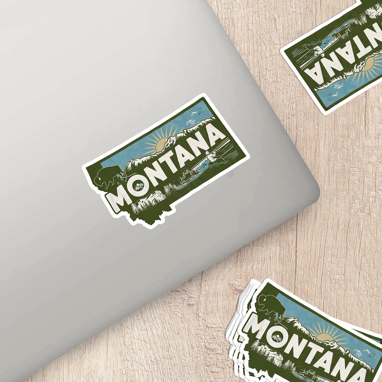 Retro Vinyl State Sticker - Montana