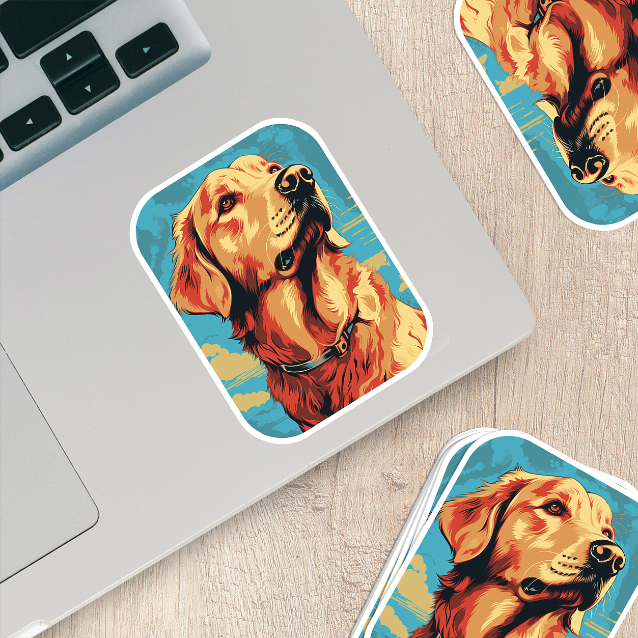 Golden Retriever Vinyl Sticker - Bring Home the Joy of a Golden Friend