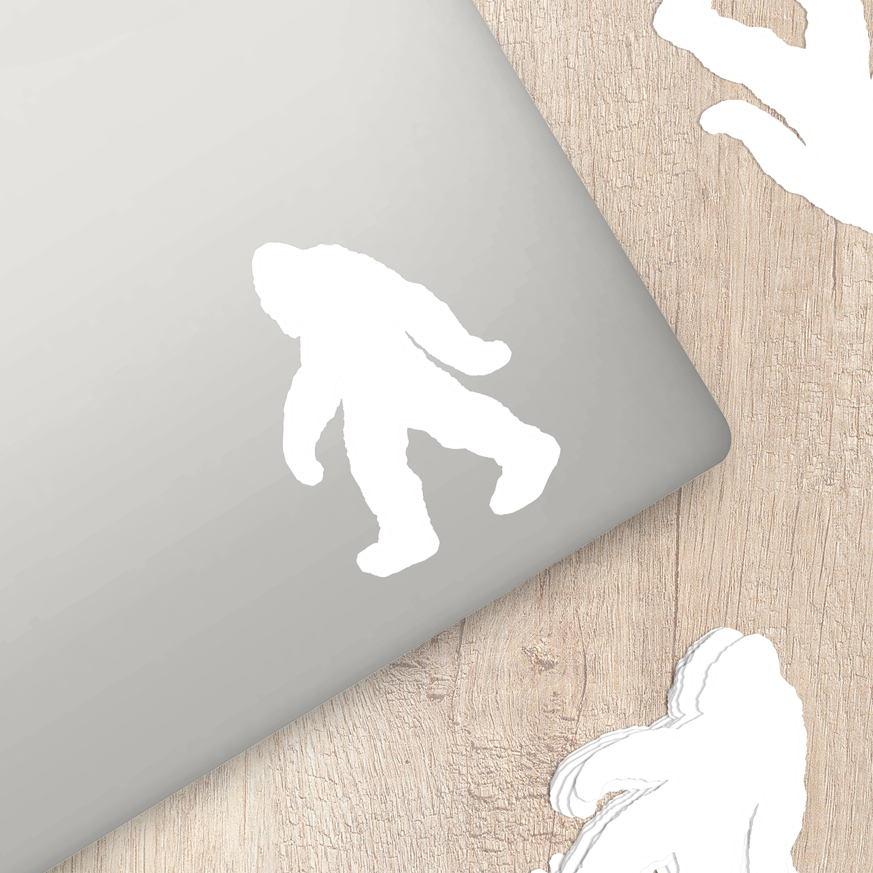 Bigfoot Silhouette Vinyl Sticker in White - Add a Touch of Bigfoot Charm!