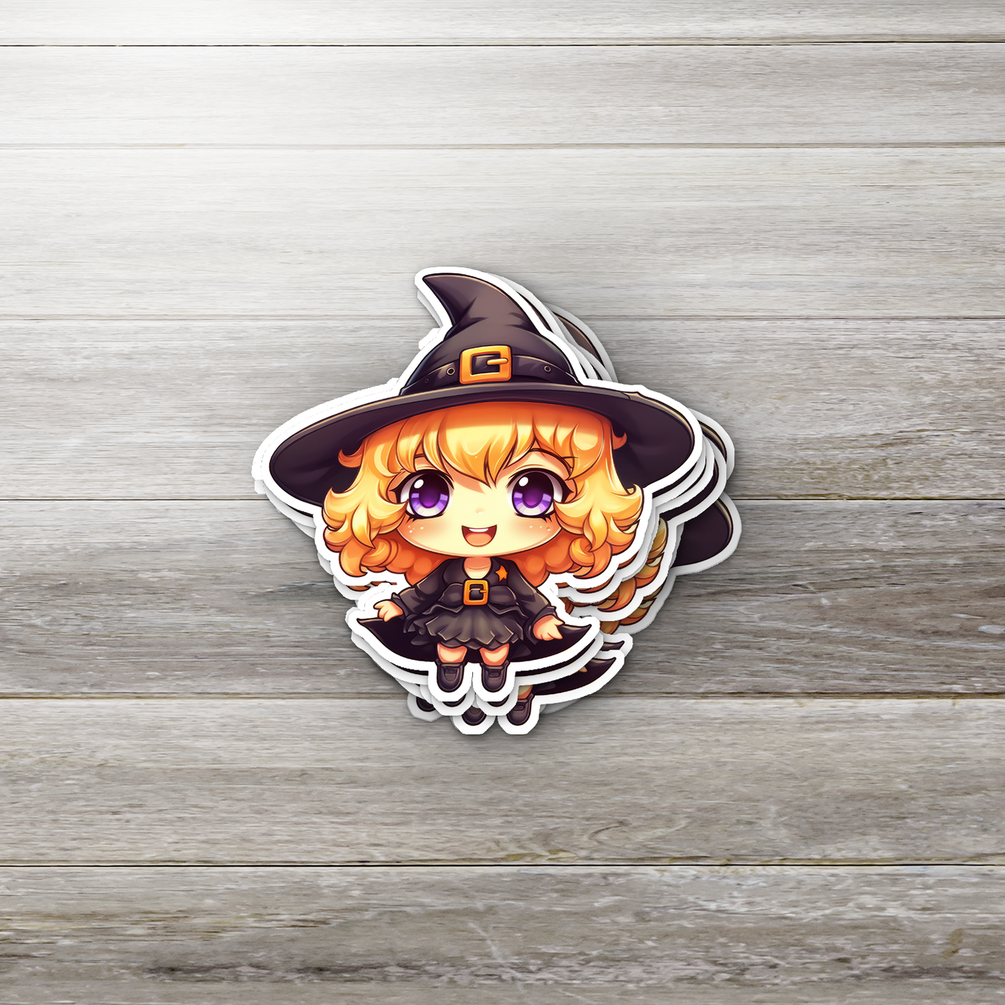 Cute Blond Witch Vinyl Sticker - Charming Magic for Your Life