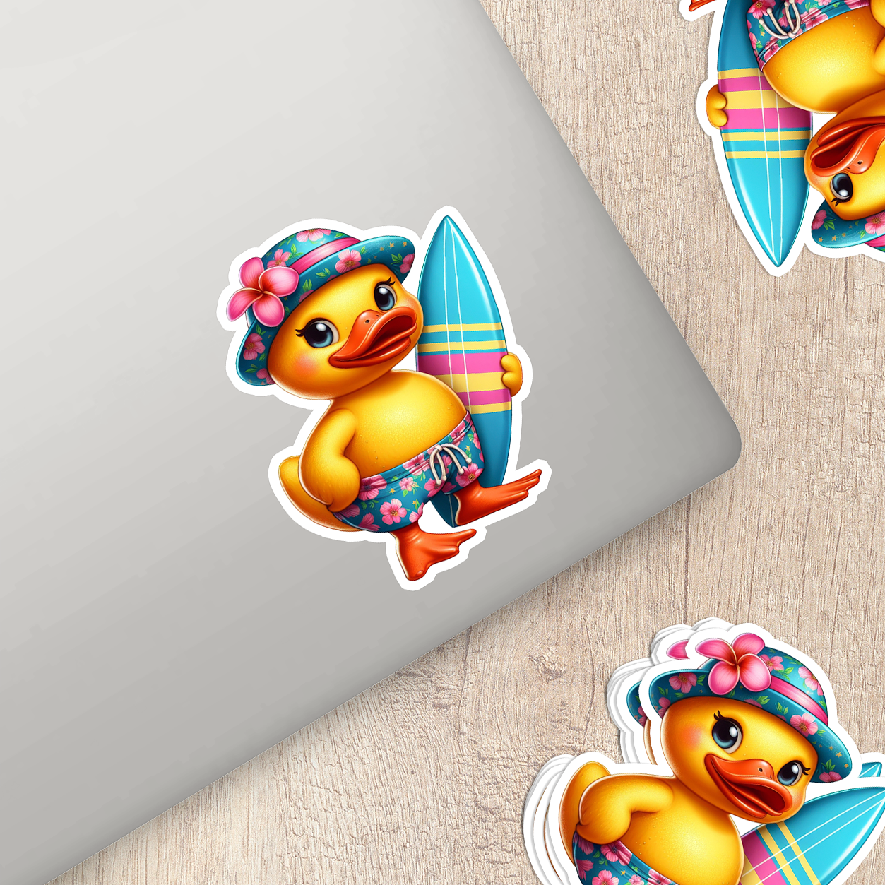 Surfer Rubber Duck Vinyl Sticker