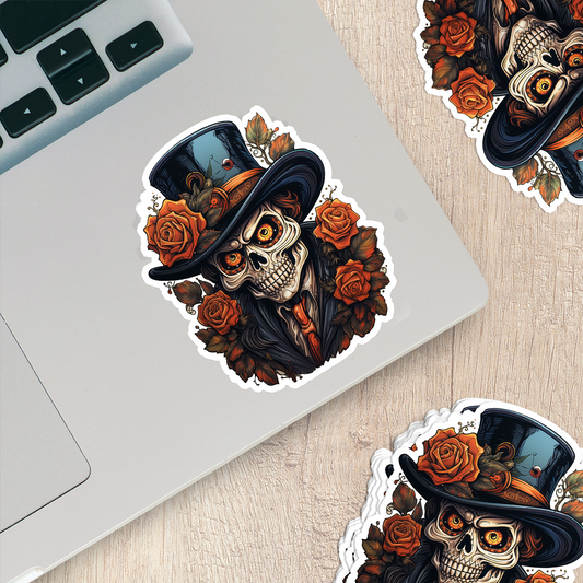 Spooky Skeleton Halloween Vinyl Sticker - Unleash the Haunting Vibes