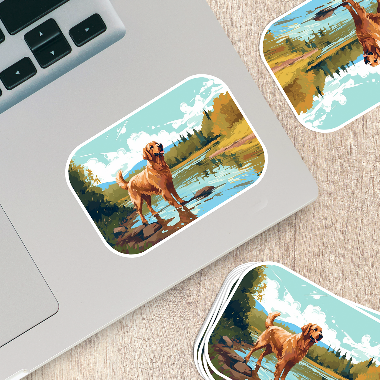 Golden Retriever Vinyl Sticker - Bring Home the Joy of a Golden Friend