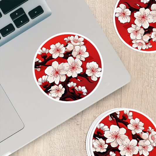 Cherry Blossom Vinyl Sticker - Embrace Nature's Beauty Anywhere You Go!