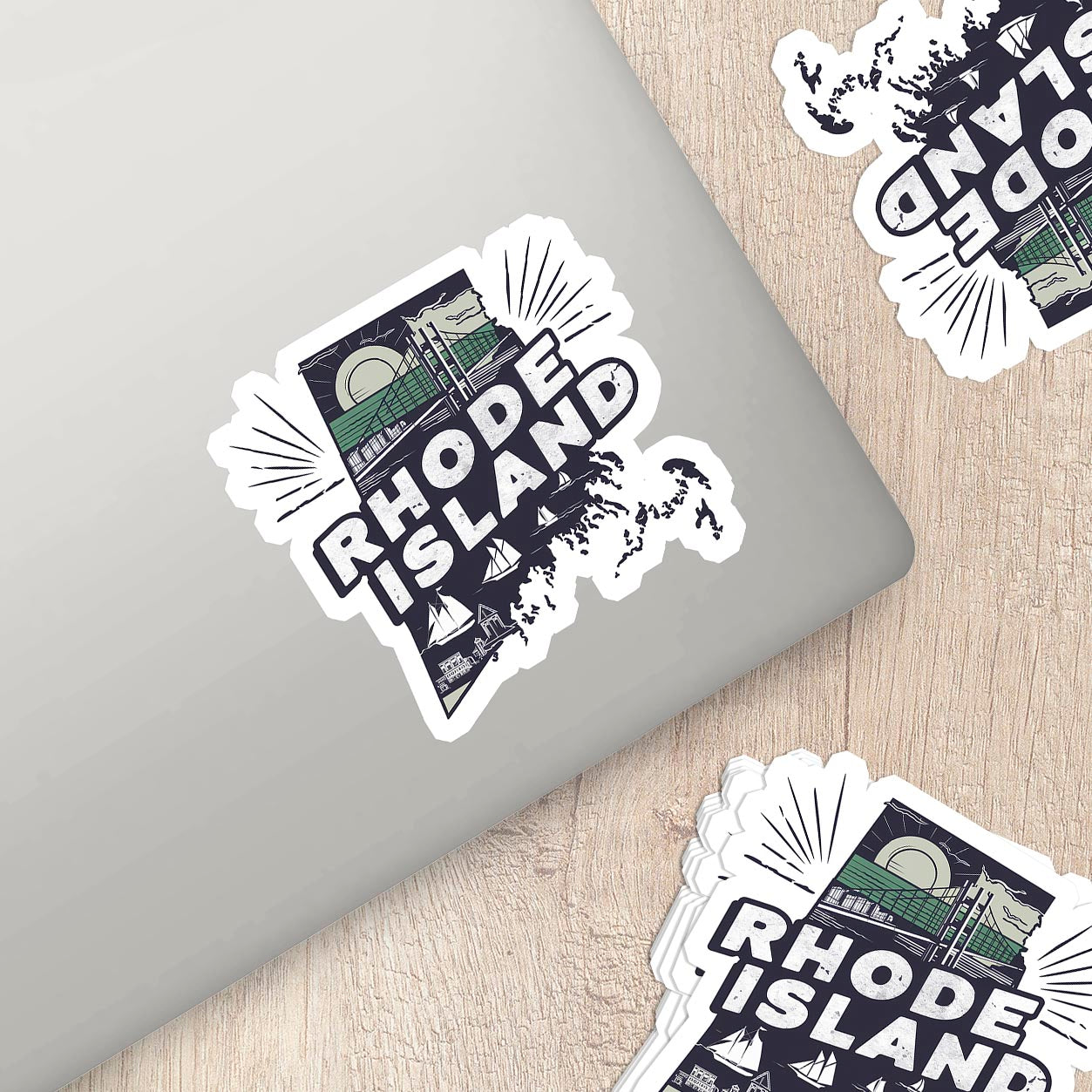 Retro Vinyl State Sticker - Rhoda Island