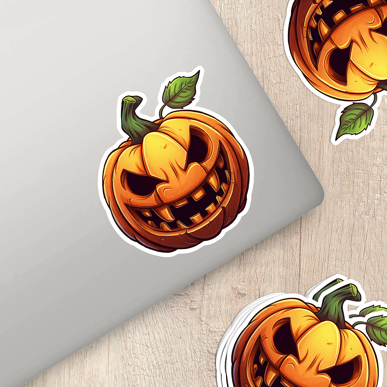 Jack-o'-Lantern Vinyl Sticker - Unleash the Frightful Spirit