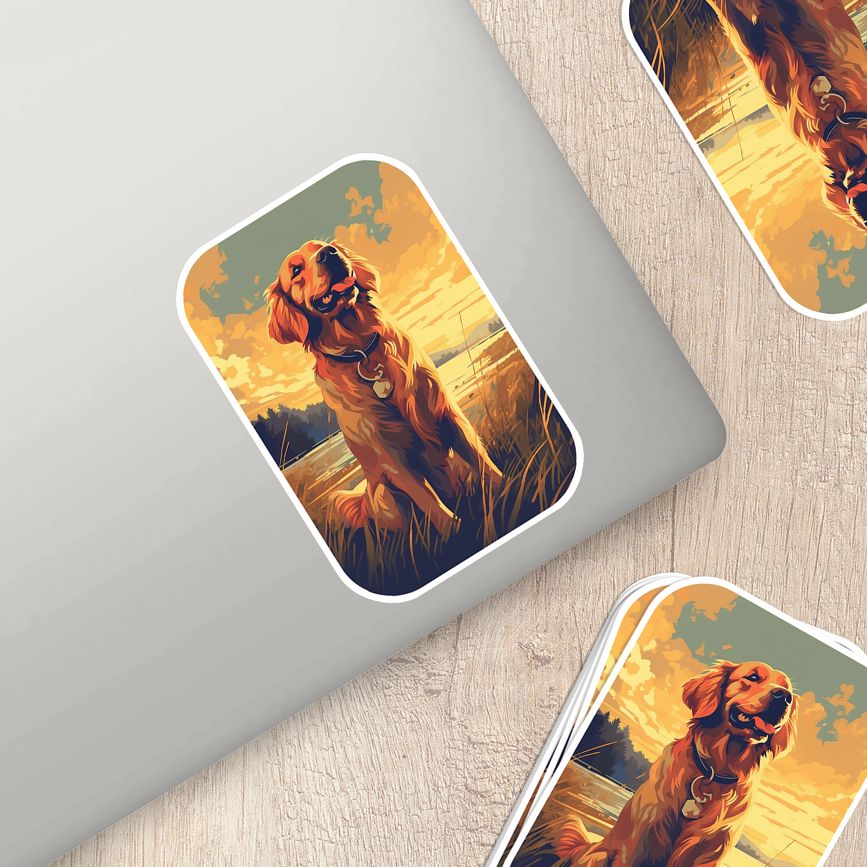 Golden Retriever Vinyl Sticker - Bring Home the Joy of a Golden Friend