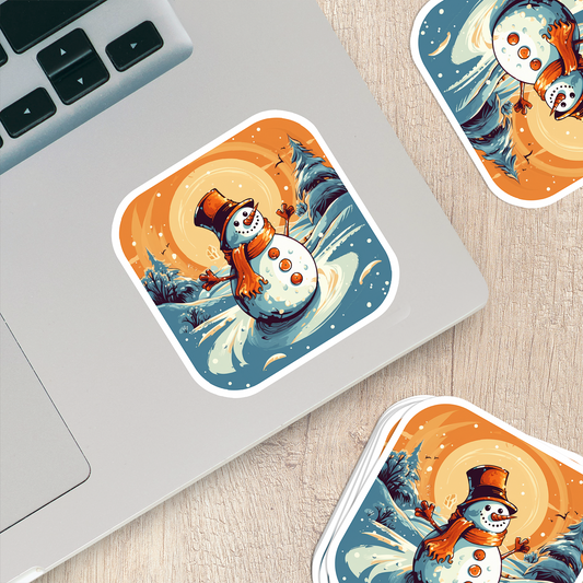 Snowman Vinyl Sticker - Add a Frosty Friend to Your Life