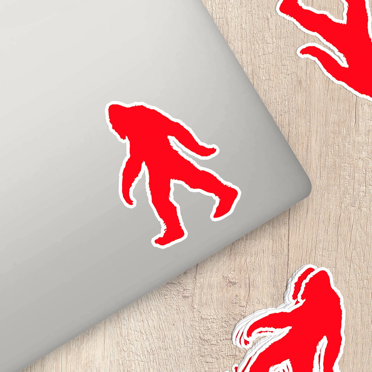 Bigfoot Silhouette Vinyl Sticker in Red - Add a Touch of Bigfoot Charm!