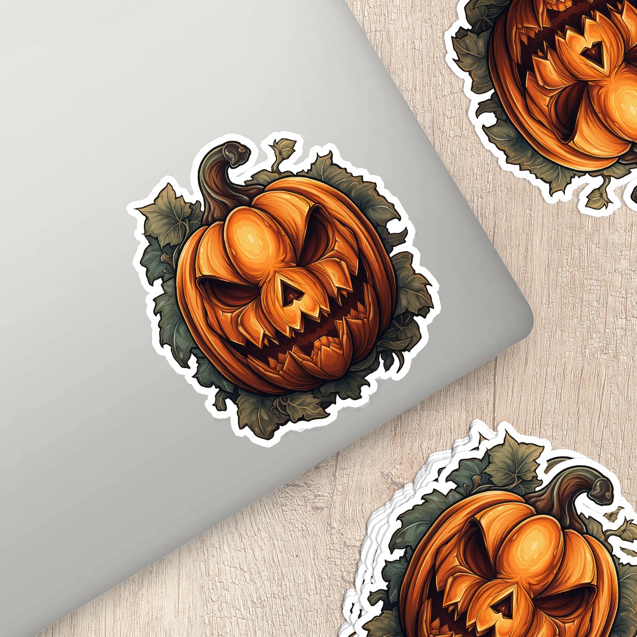 Jack-o'-Lantern Vinyl Sticker - Unleash the Frightful Spirit