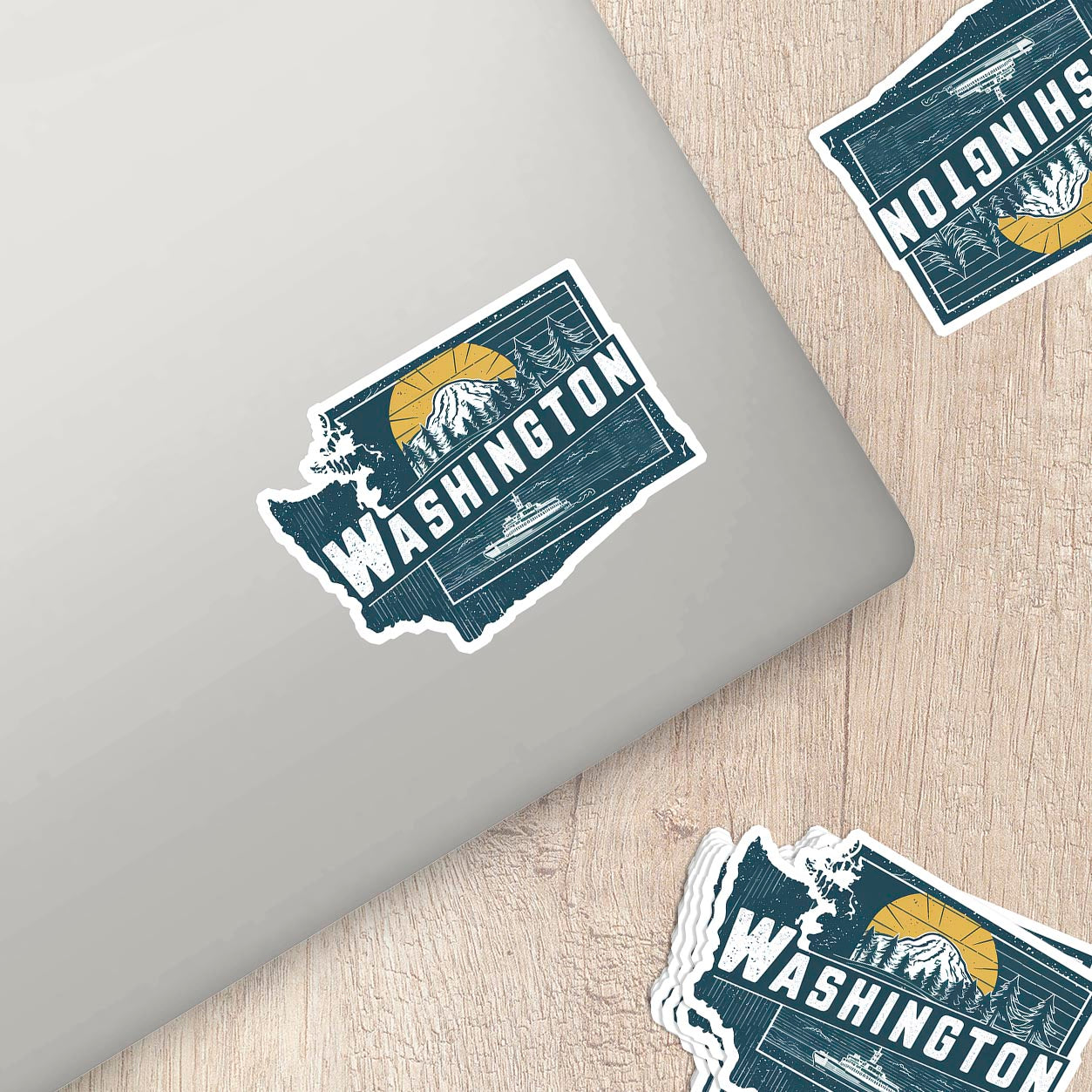 Retro Vinyl State Sticker - Washington