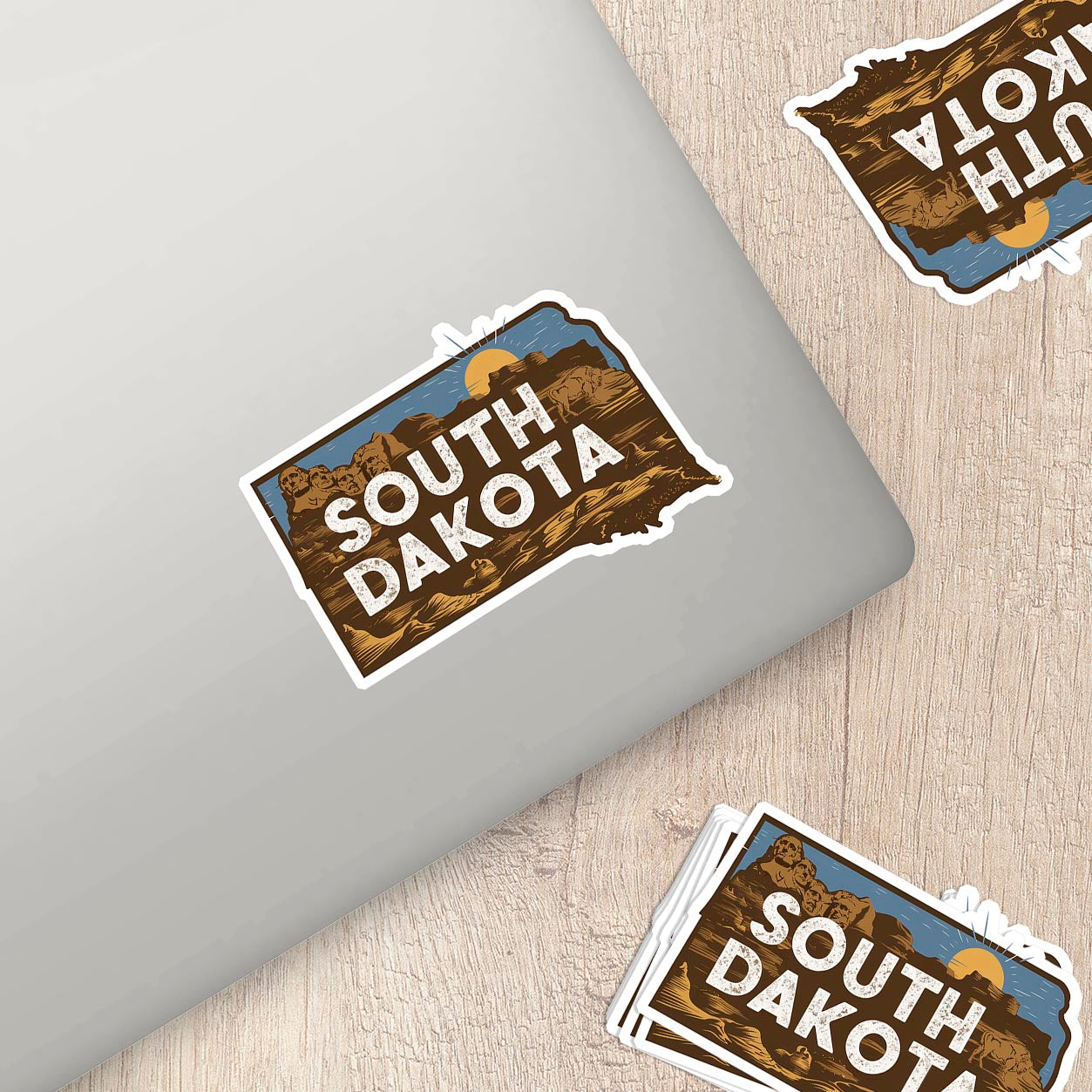 Retro Vinyl State Sticker - South Dakota