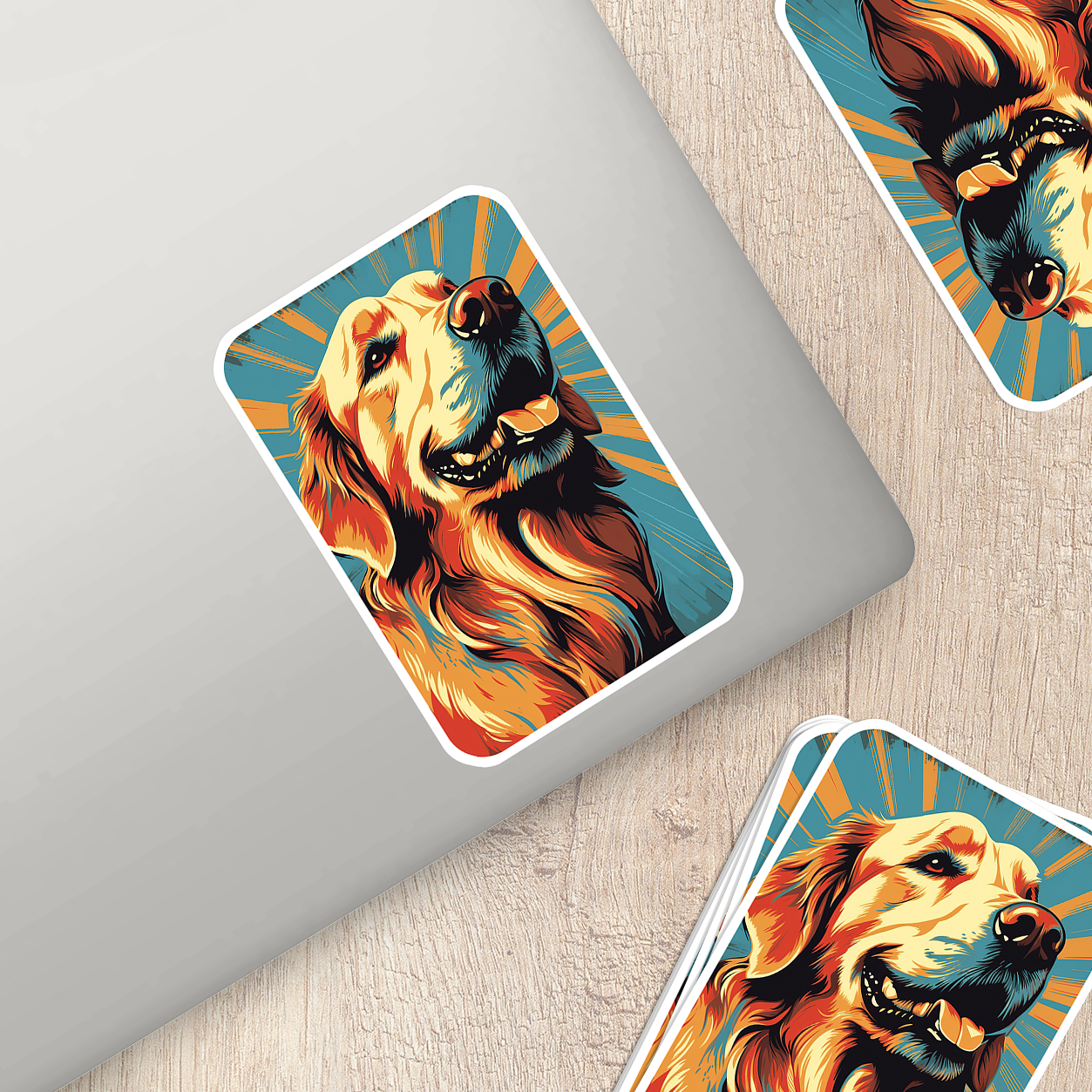 Golden Retriever Vinyl Sticker - Bring Home the Joy of a Golden Friend