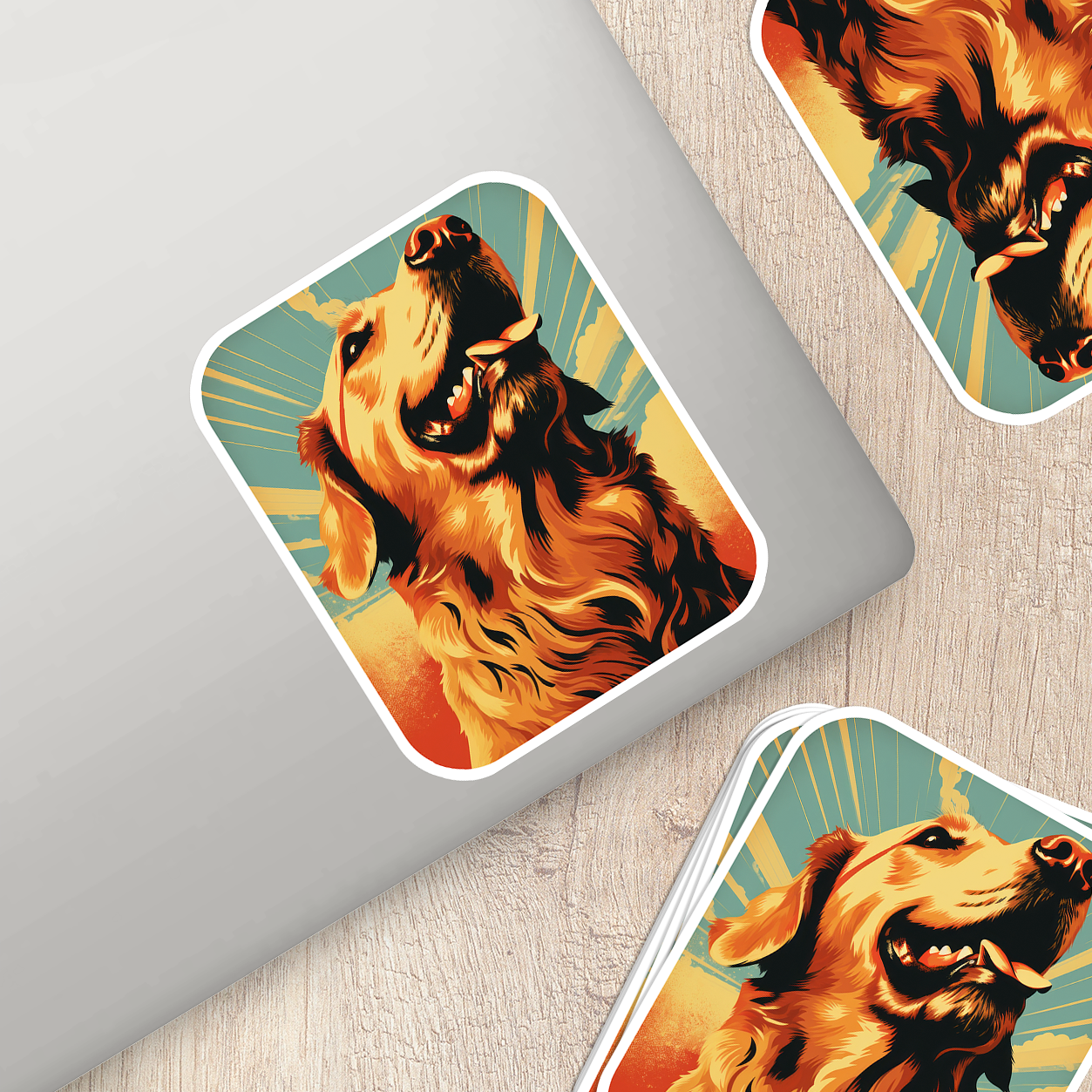 Golden Retriever Vinyl Sticker - Bring Home the Joy of a Golden Friend