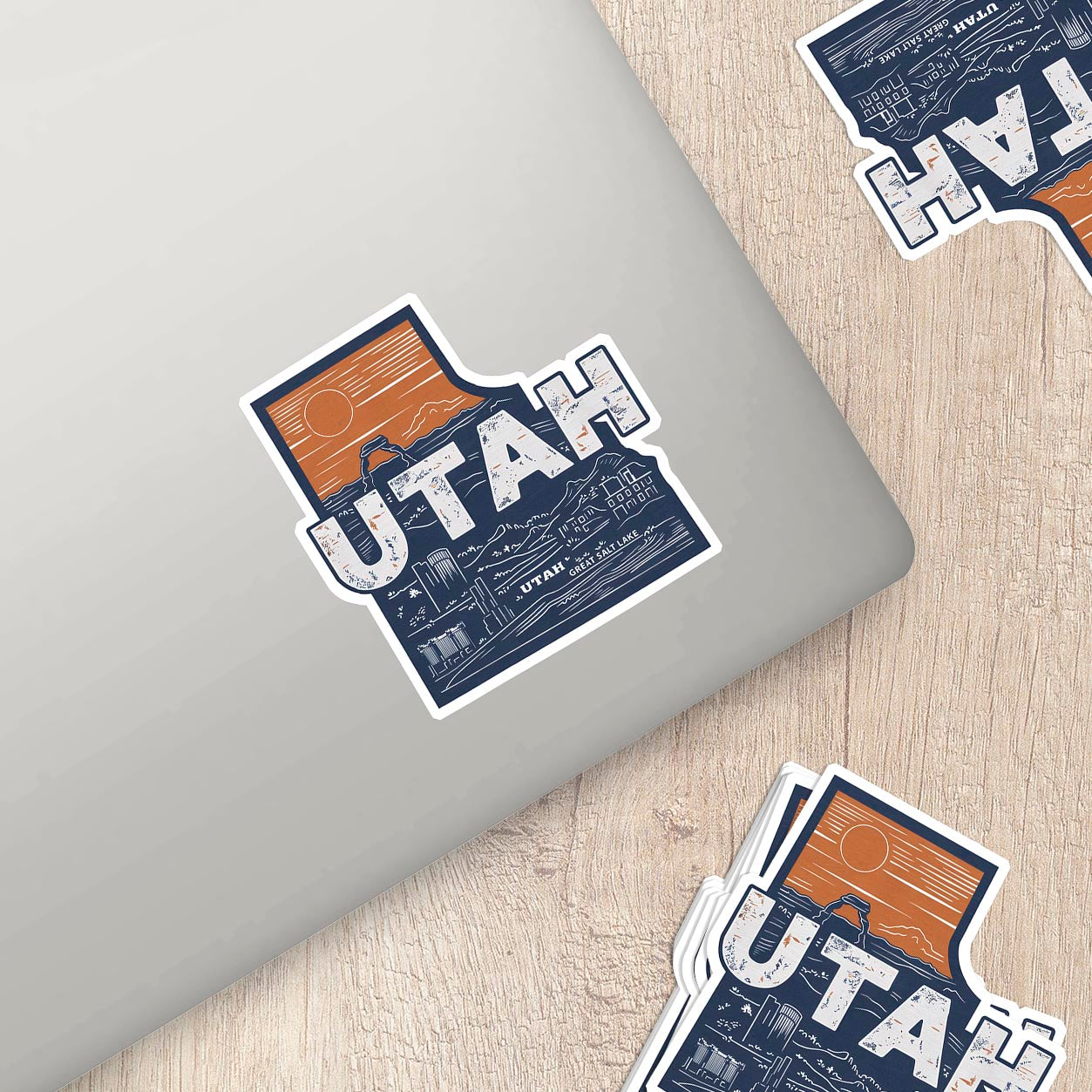 Retro Vinyl State Sticker - Utah