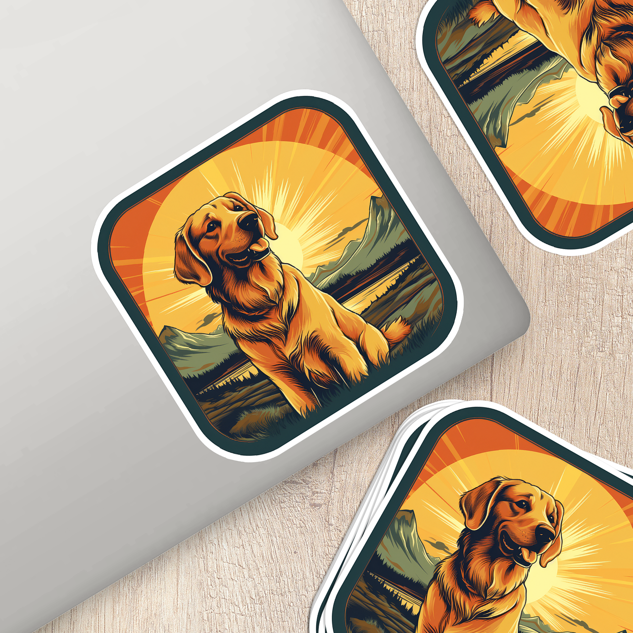 Golden Retriever Vinyl Sticker - Bring Home the Joy of a Golden Friend