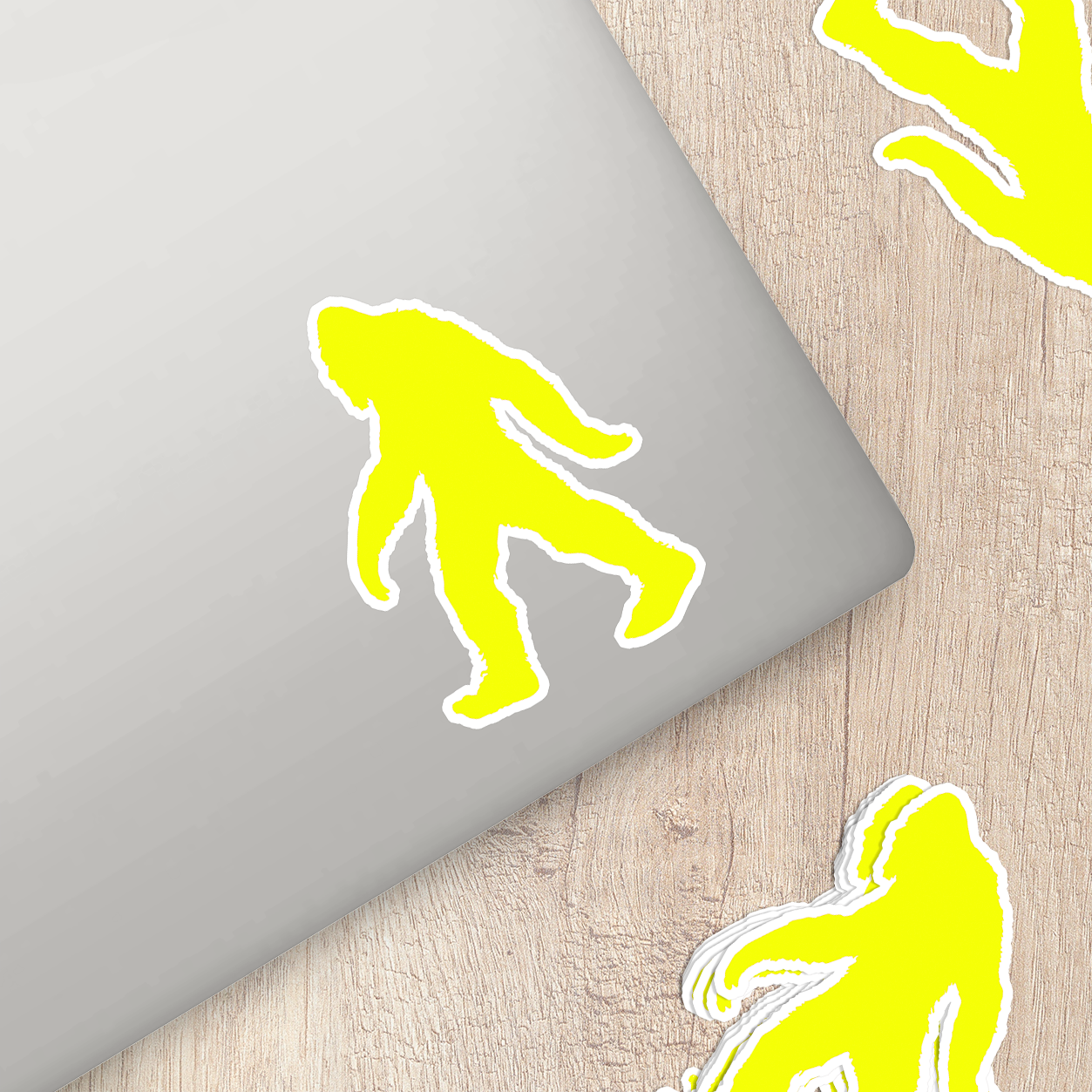 Bigfoot Silhouette Vinyl Sticker in Yellow - Add a Touch of Bigfoot Charm!