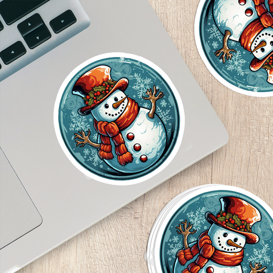 Snowman Vinyl Sticker - Add a Frosty Friend to Your Life