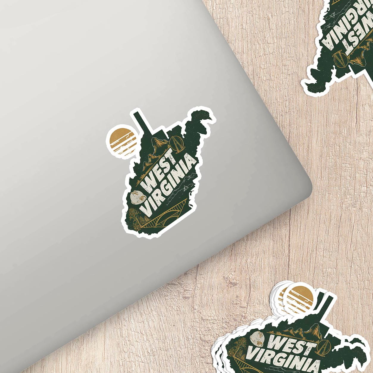 Retro Vinyl State Sticker - West Virginia