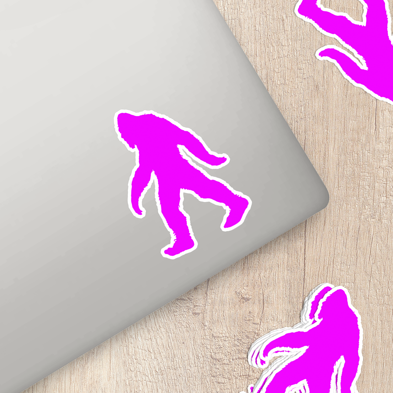 Bigfoot Silhouette Vinyl Sticker in Pink - Add a Touch of Bigfoot Charm!