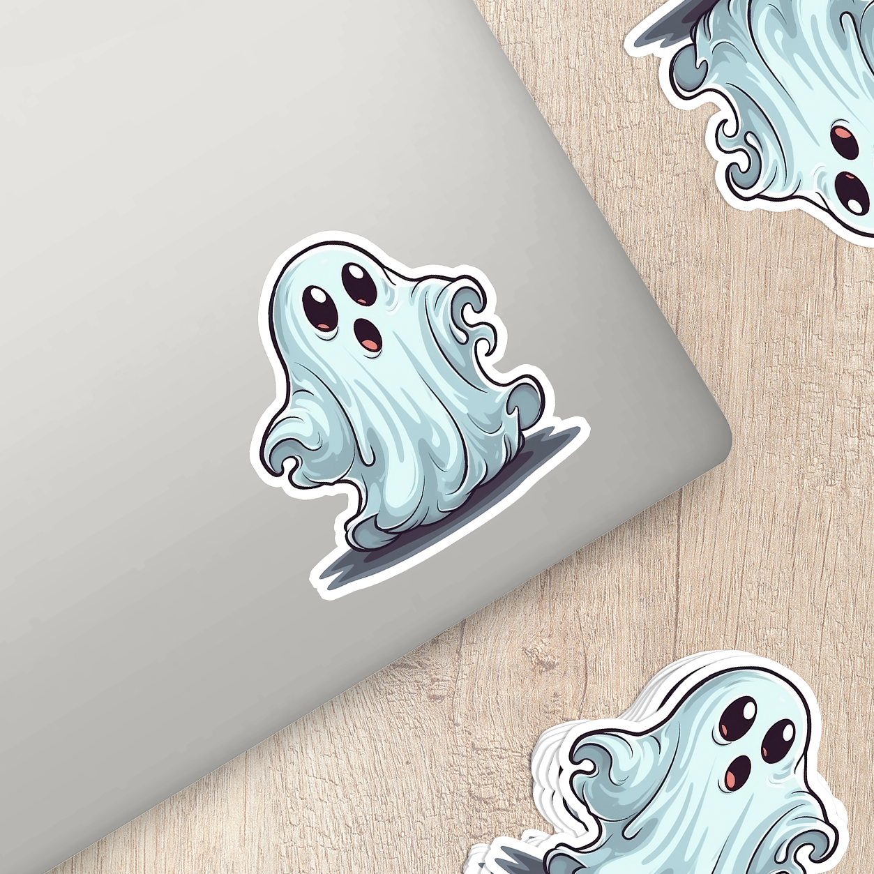 Cute Ghost Vinyl Sticker - Adorable Haunting for Your Gear