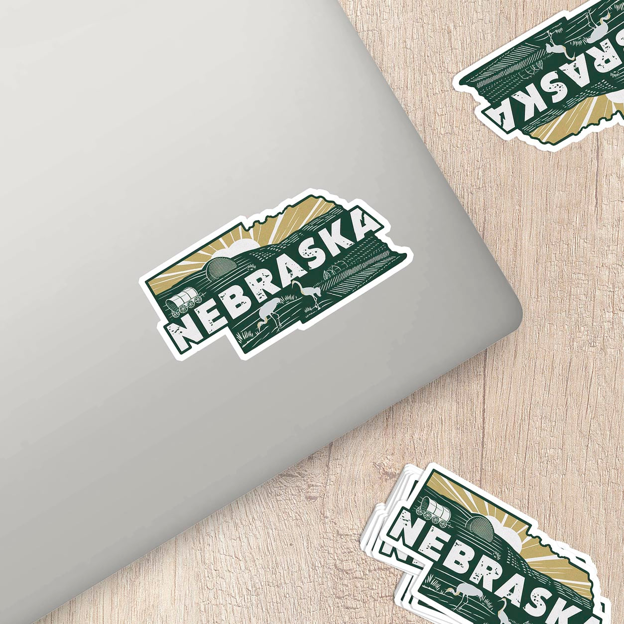 Retro Vinyl State Sticker - Nebraska