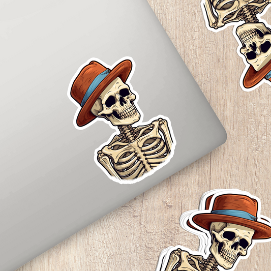 Spooky Skeleton Halloween Vinyl Sticker - Unleash the Haunting Vibes