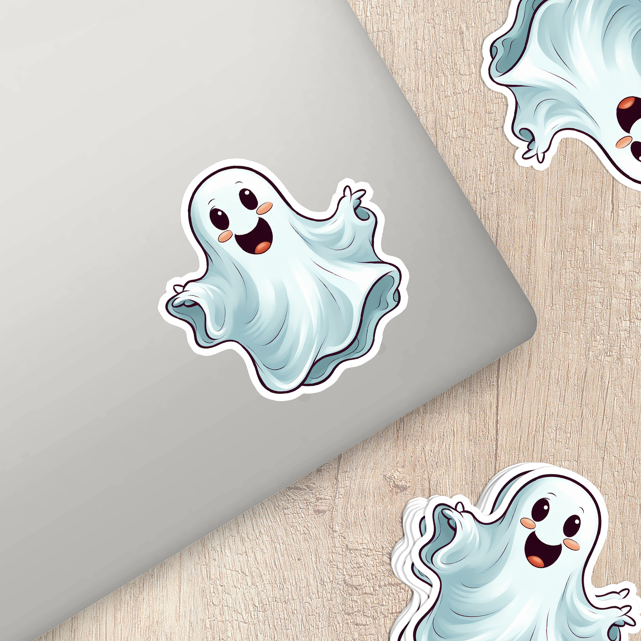 Cute Ghost Vinyl Sticker - Adorable Haunting for Your Gear