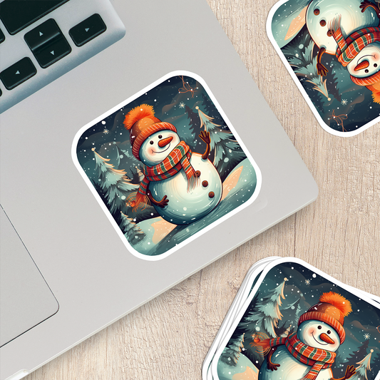 Snowman Vinyl Sticker - Add a Frosty Friend to Your Life