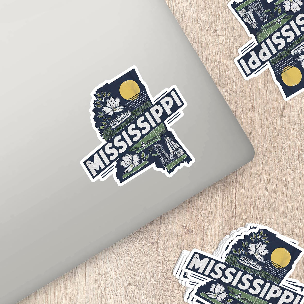 Retro Vinyl State Sticker - Mississippi